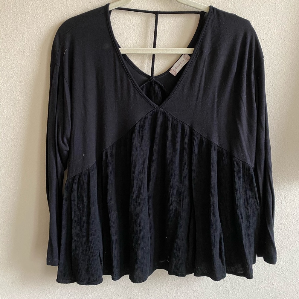 Altar’d State Black V-Neck/ Open Back Top